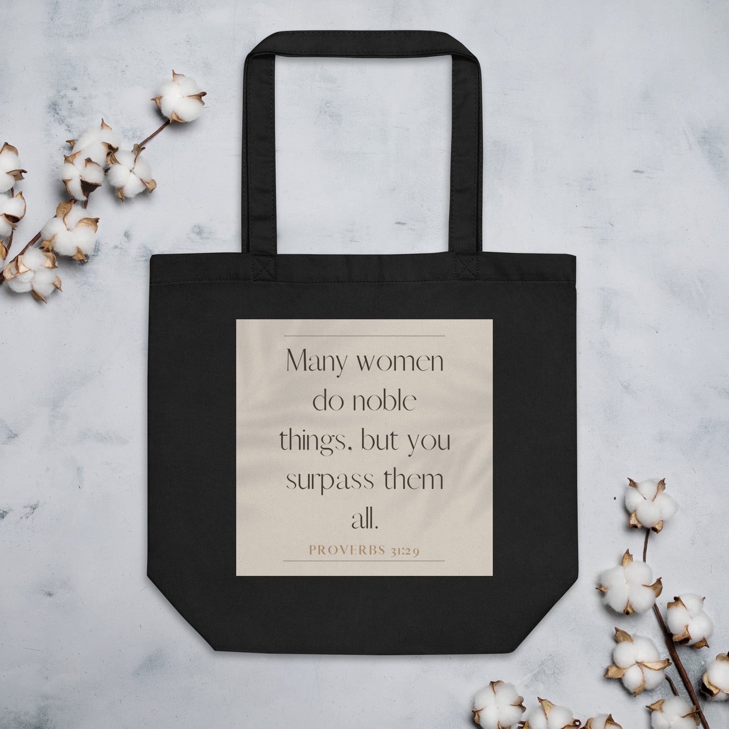 Proverbs 31:29 Elegant Eco Tote Bag
