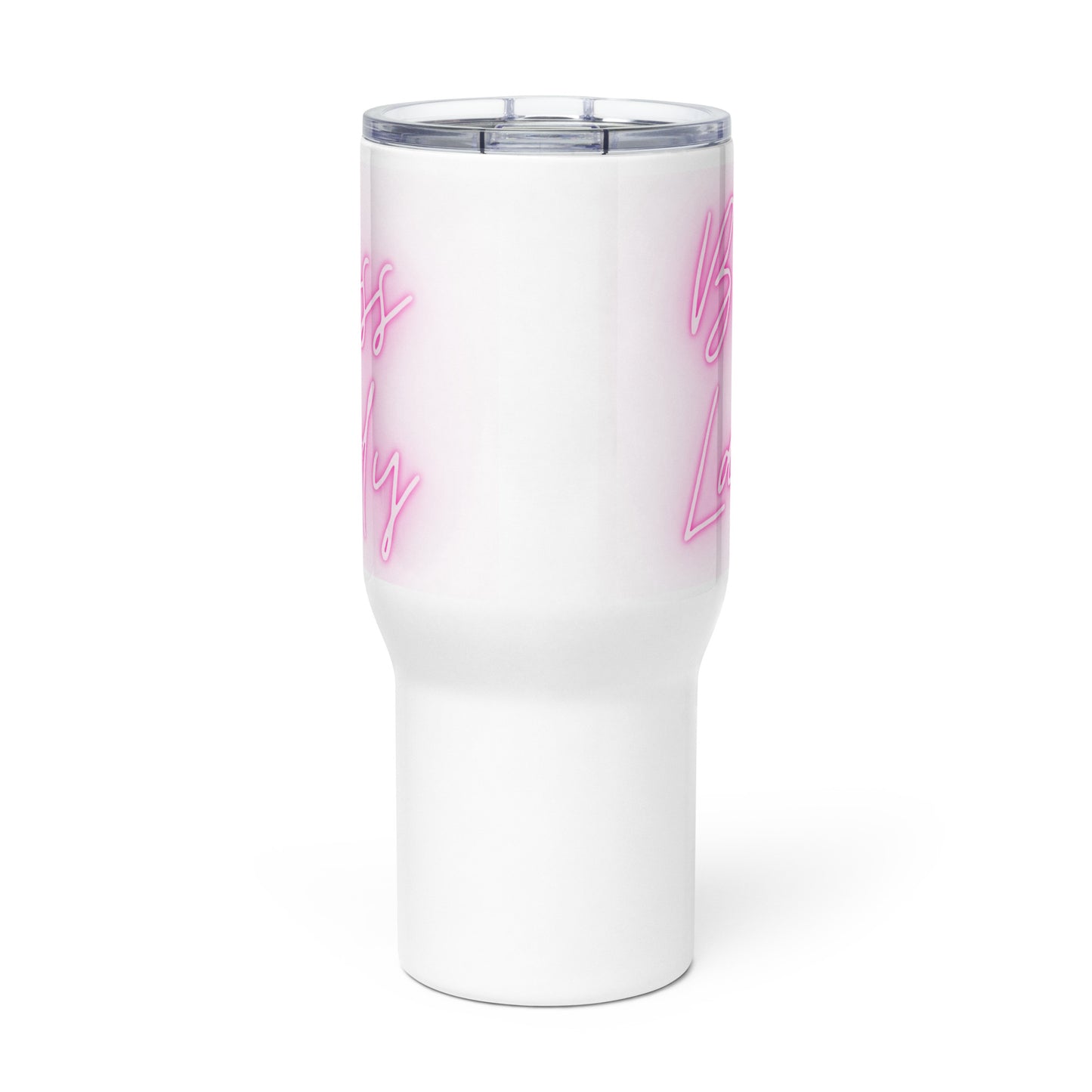 Boss Lady Pink Travel mug with a handle
