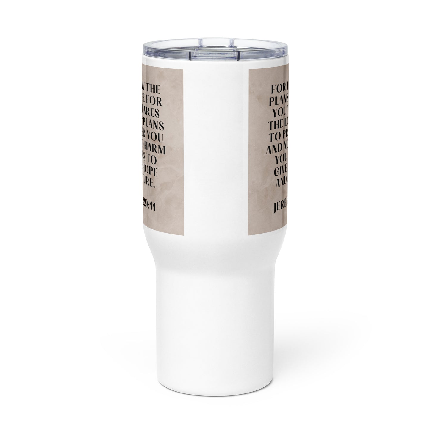 Jeremiah 29:11 Travel mug with a handle