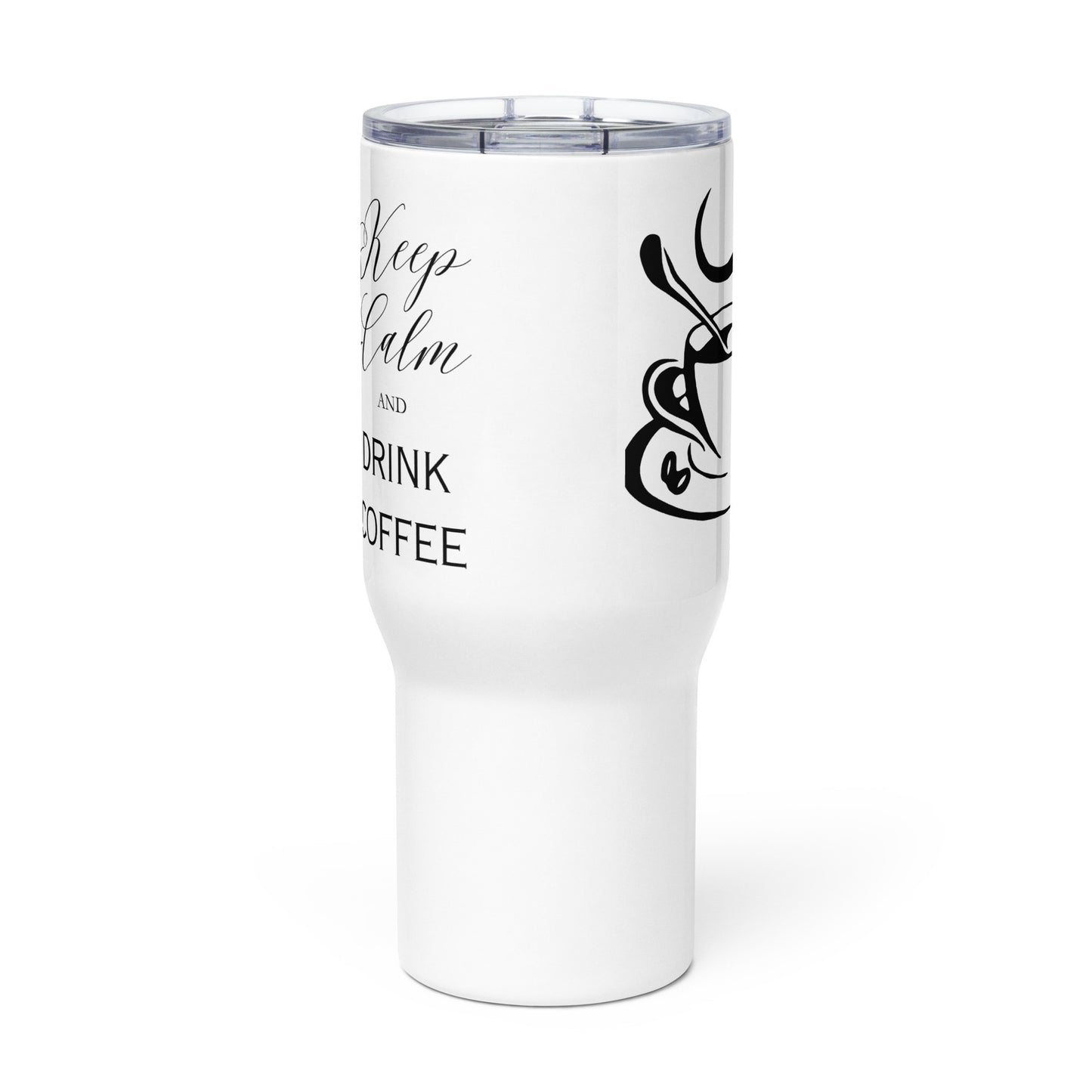 Keep Calm and Drink Coffee Elegant Travel mug with a handle