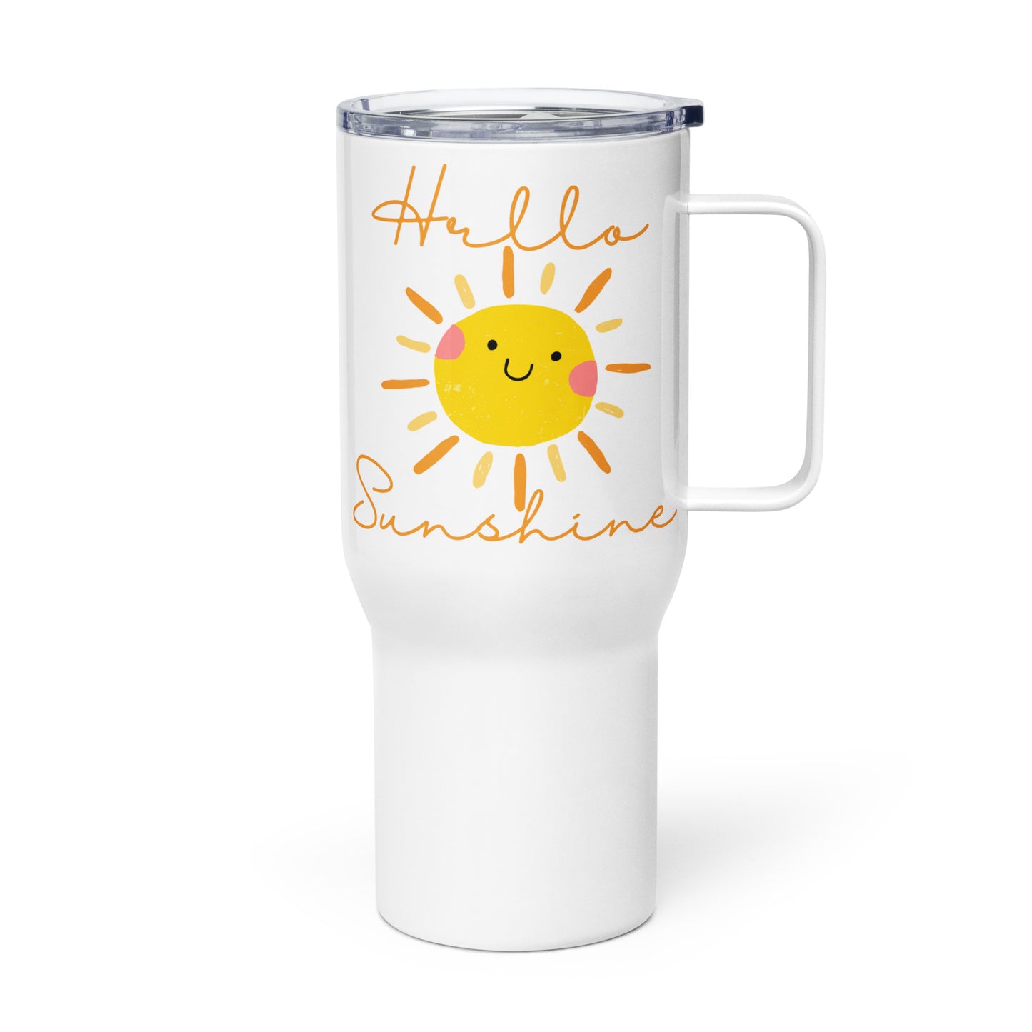 Hello Sunshine Colorful Travel mug with a handle