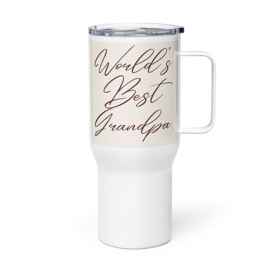 World's Best Grandpa Travel mug with a handle