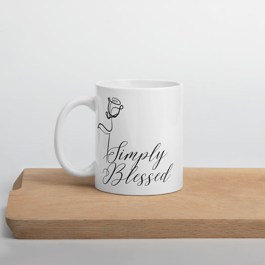 Simply Blessed Rose White glossy mug
