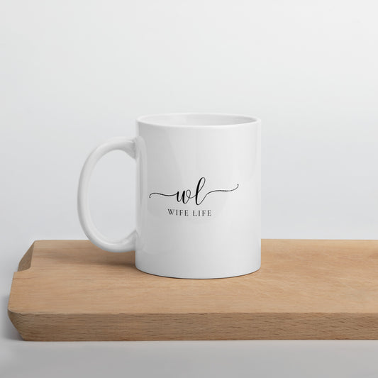 Wife Life Elegant White glossy mug