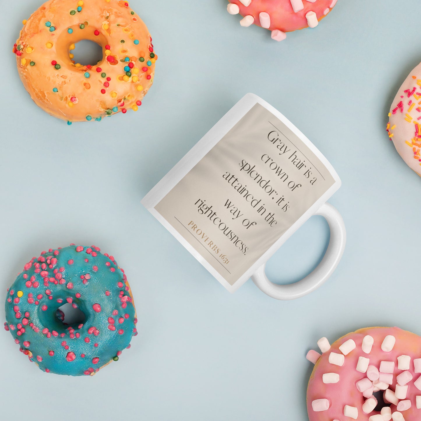 Proverbs 16:31 Elegant White glossy mug