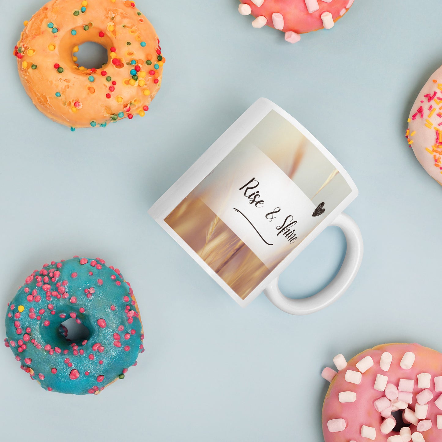 Rise & Shine White glossy mug