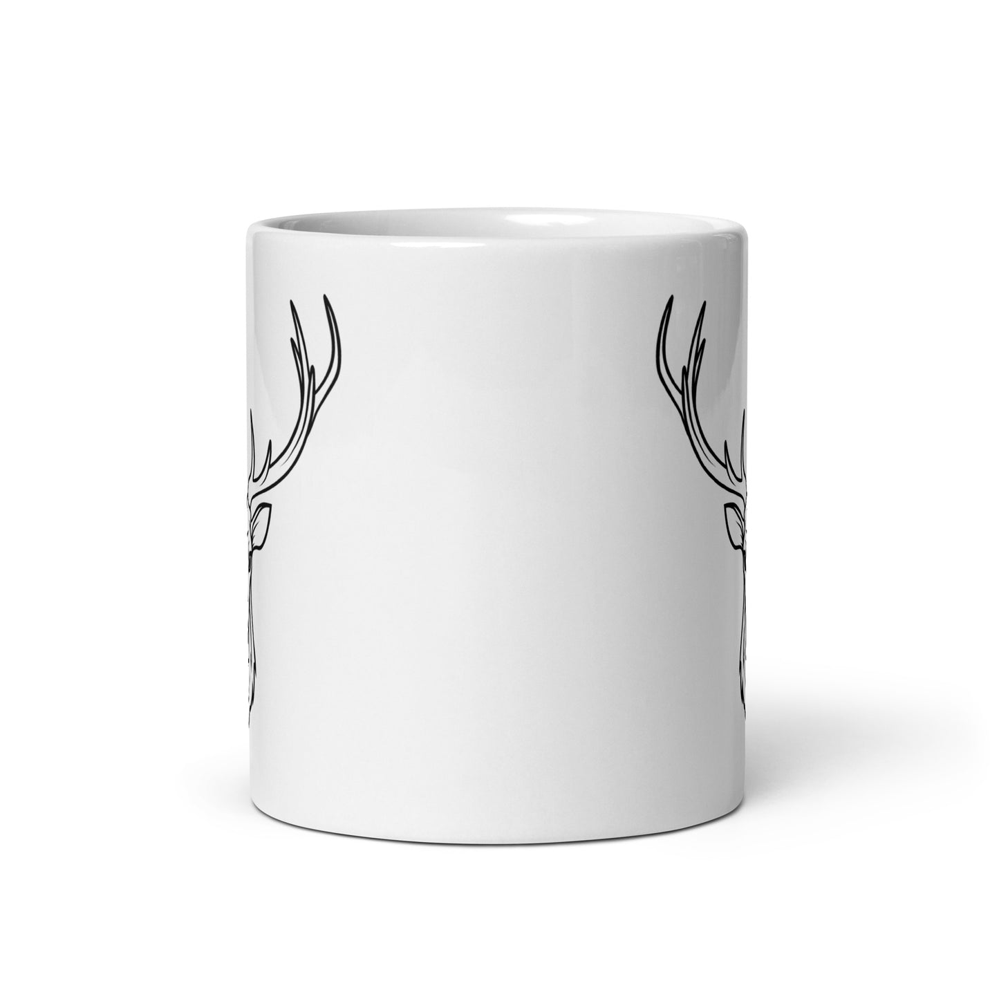 Antler White glossy mug