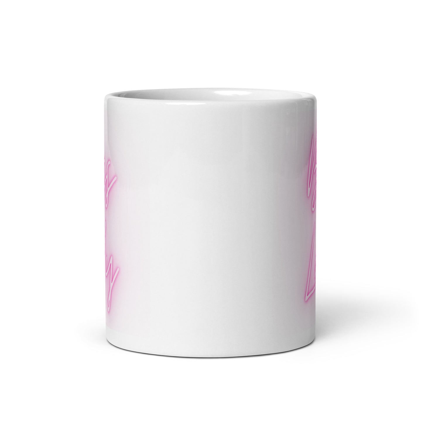Boss Lady Pink White glossy mug