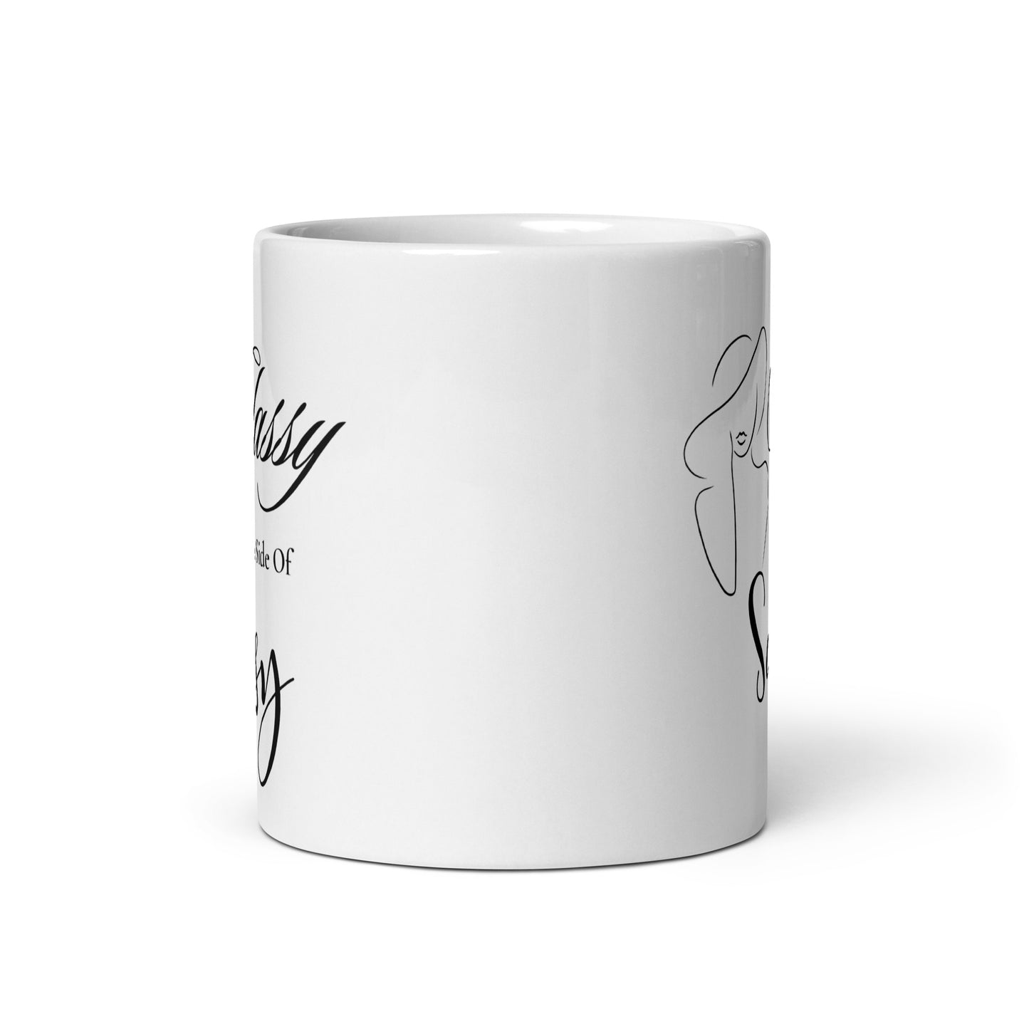 Classy with a side of Sassy Lady with Hat White glossy mug