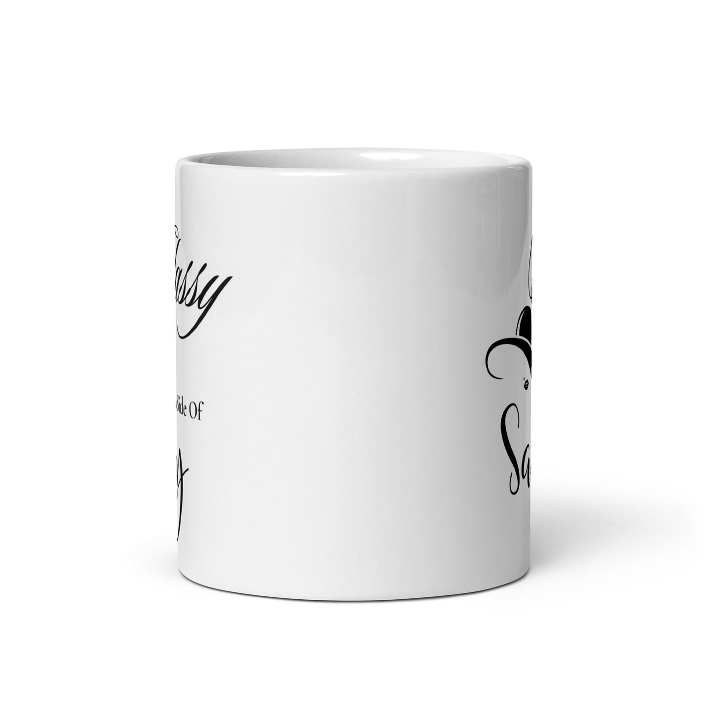 Classy with a side of Sassy White glossy mug