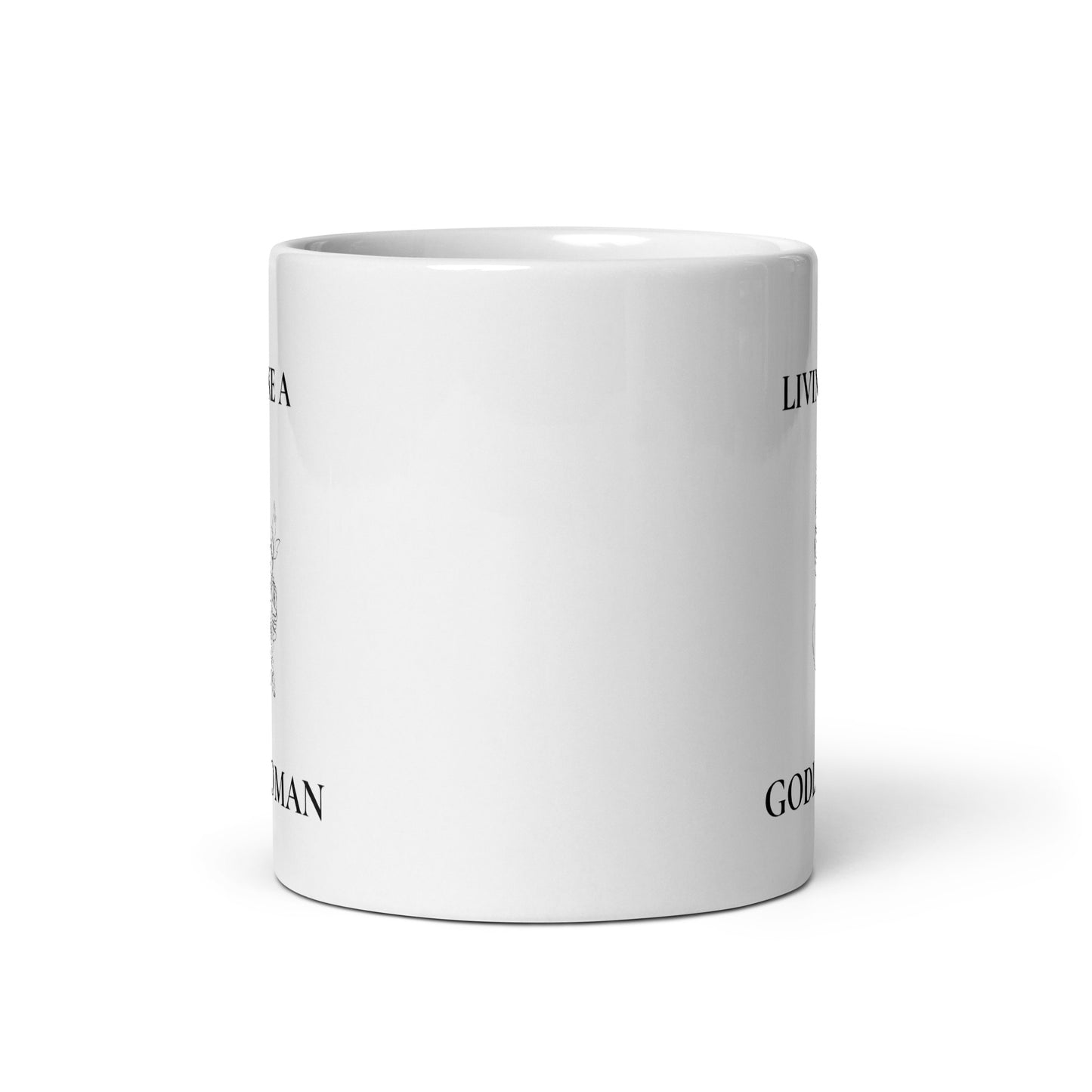 Living Like a Godly Woman Soft Flowers White glossy mug