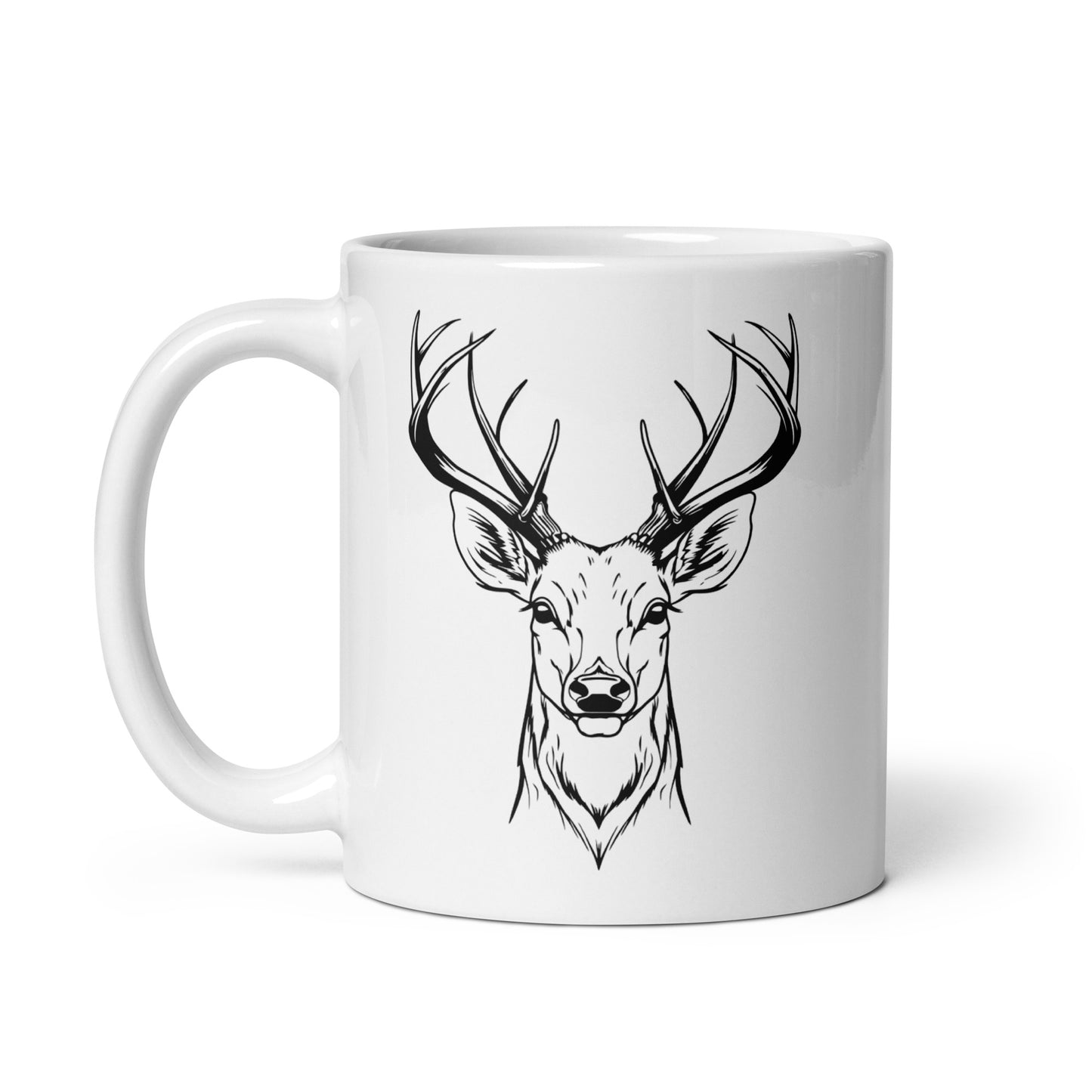 Antler Stud White glossy mug