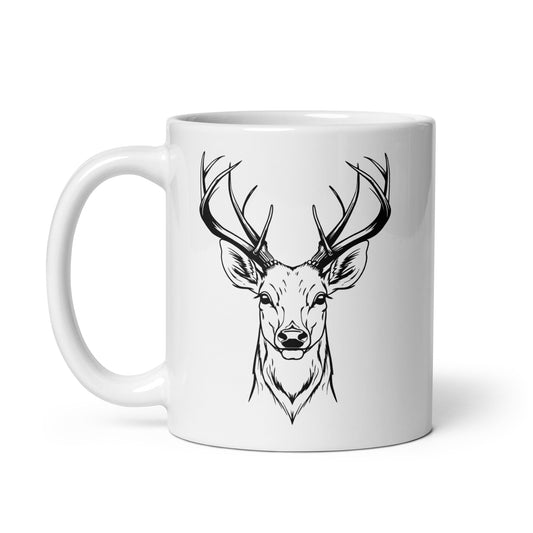 Antler Stud White glossy mug