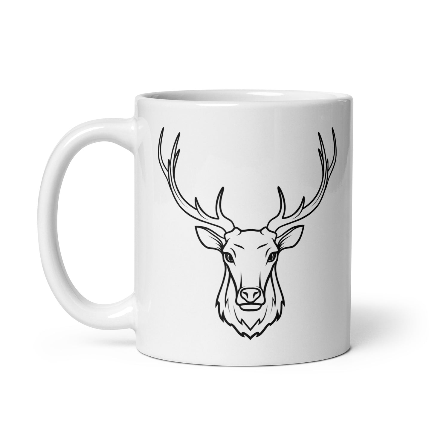 Antler White glossy mug
