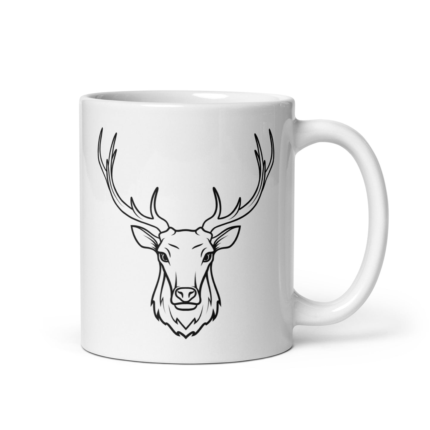 Antler White glossy mug