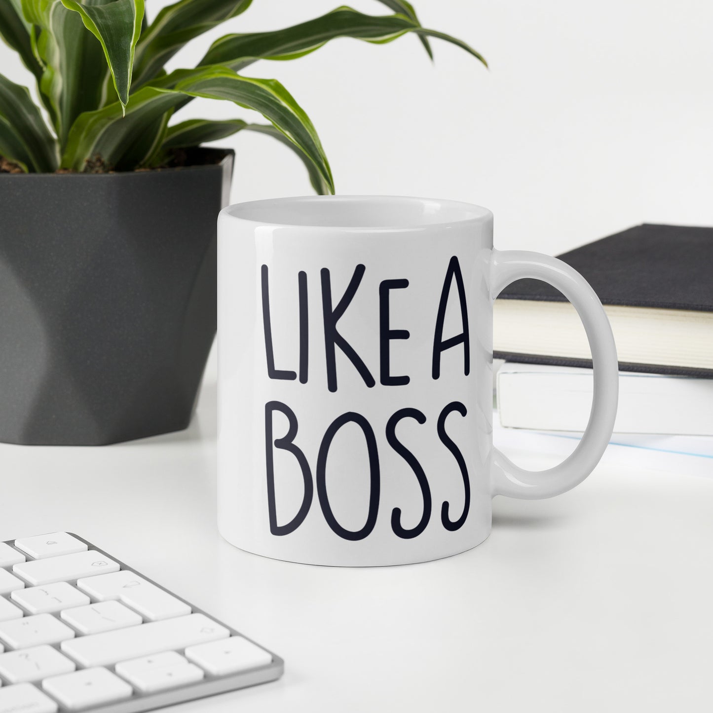 Like a Boss White glossy mug
