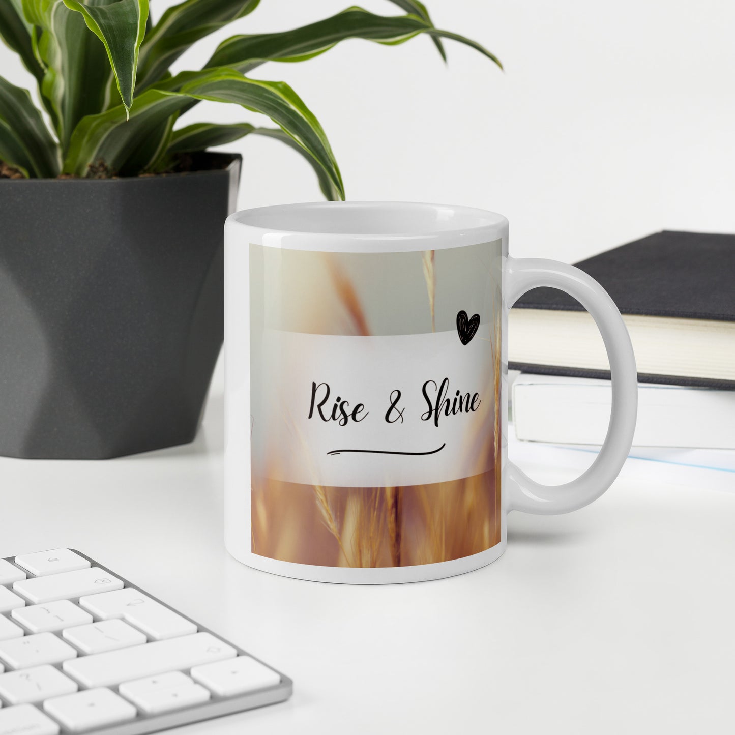 Rise & Shine White glossy mug