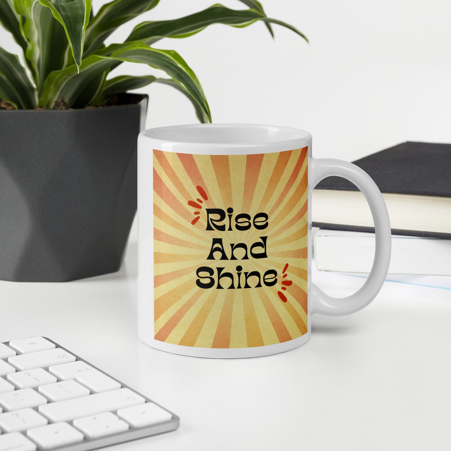 Rise & Shine Hippy White glossy mug
