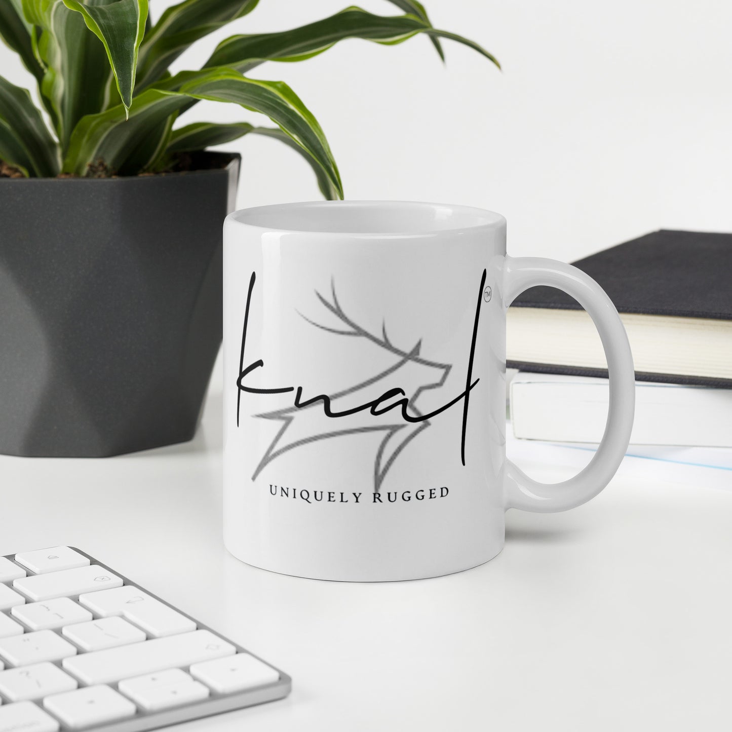 Knal Plain White glossy mug