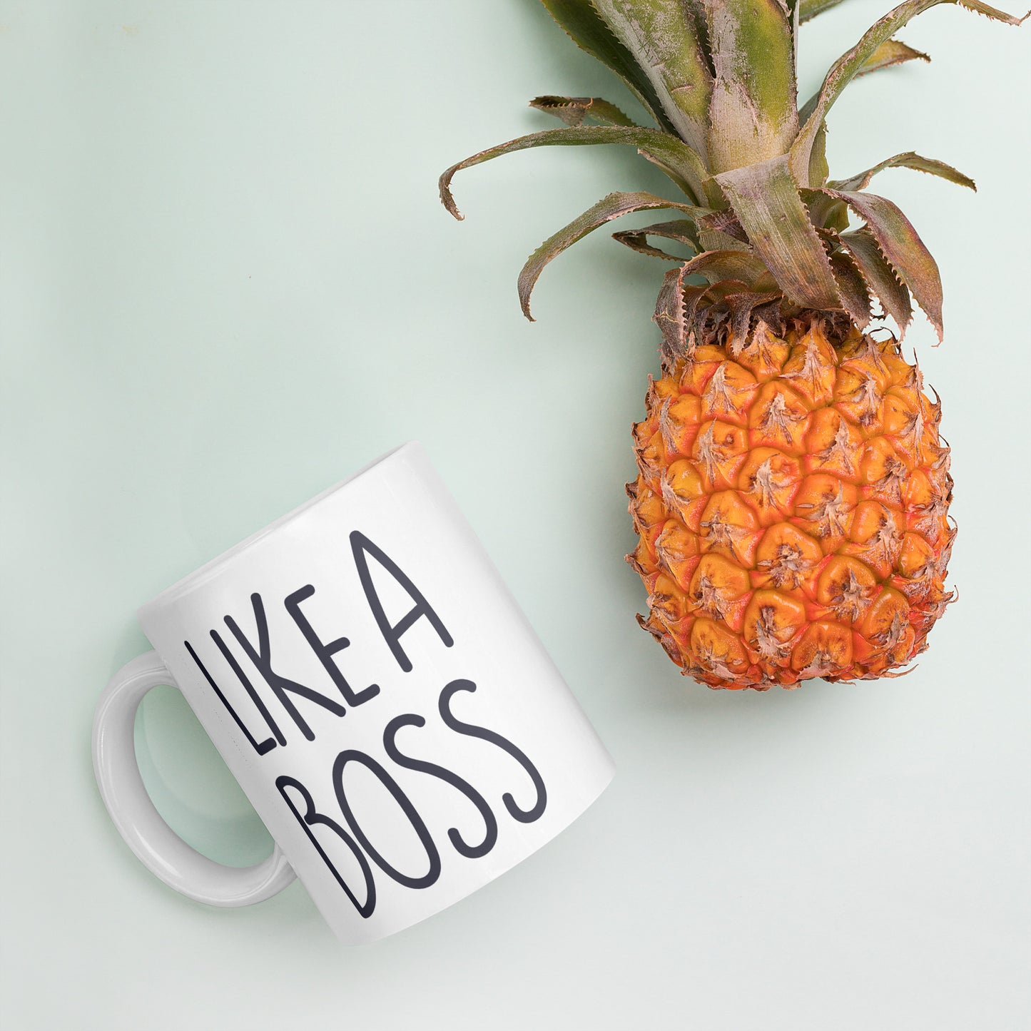 Like a Boss White glossy mug