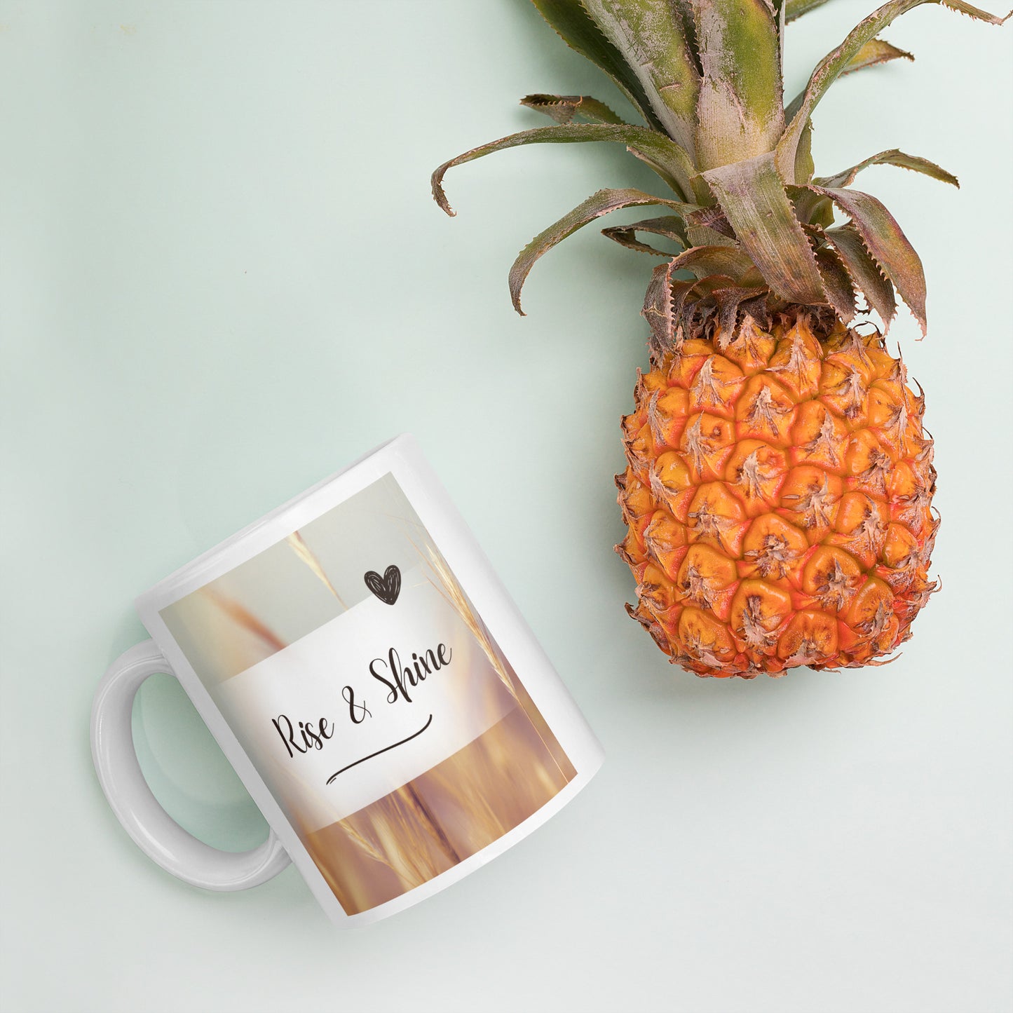 Rise & Shine White glossy mug
