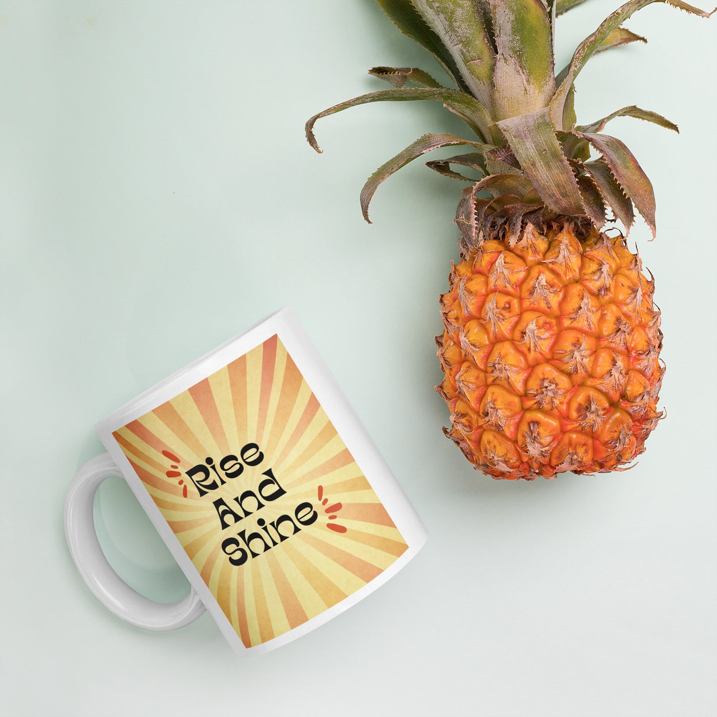Rise & Shine Hippy White glossy mug