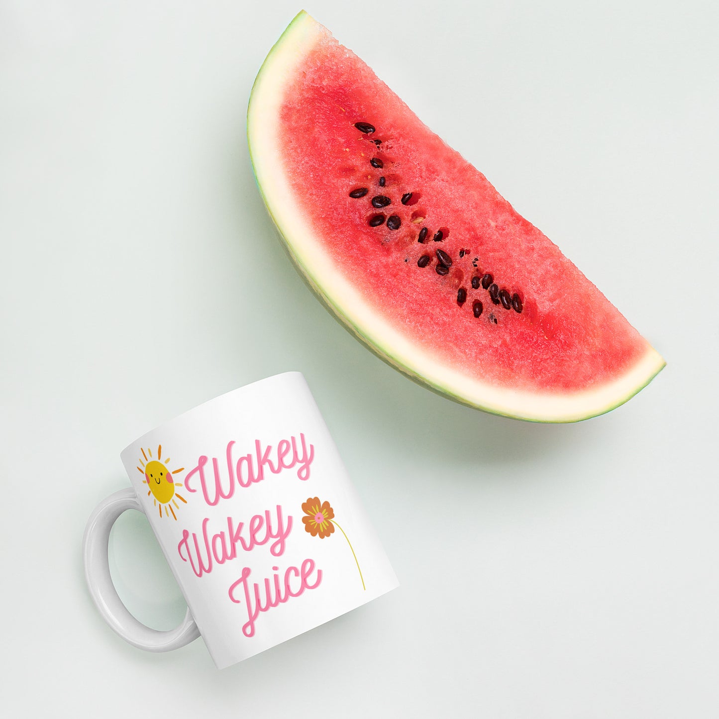 Wakey-Wakey Juice White glossy mug