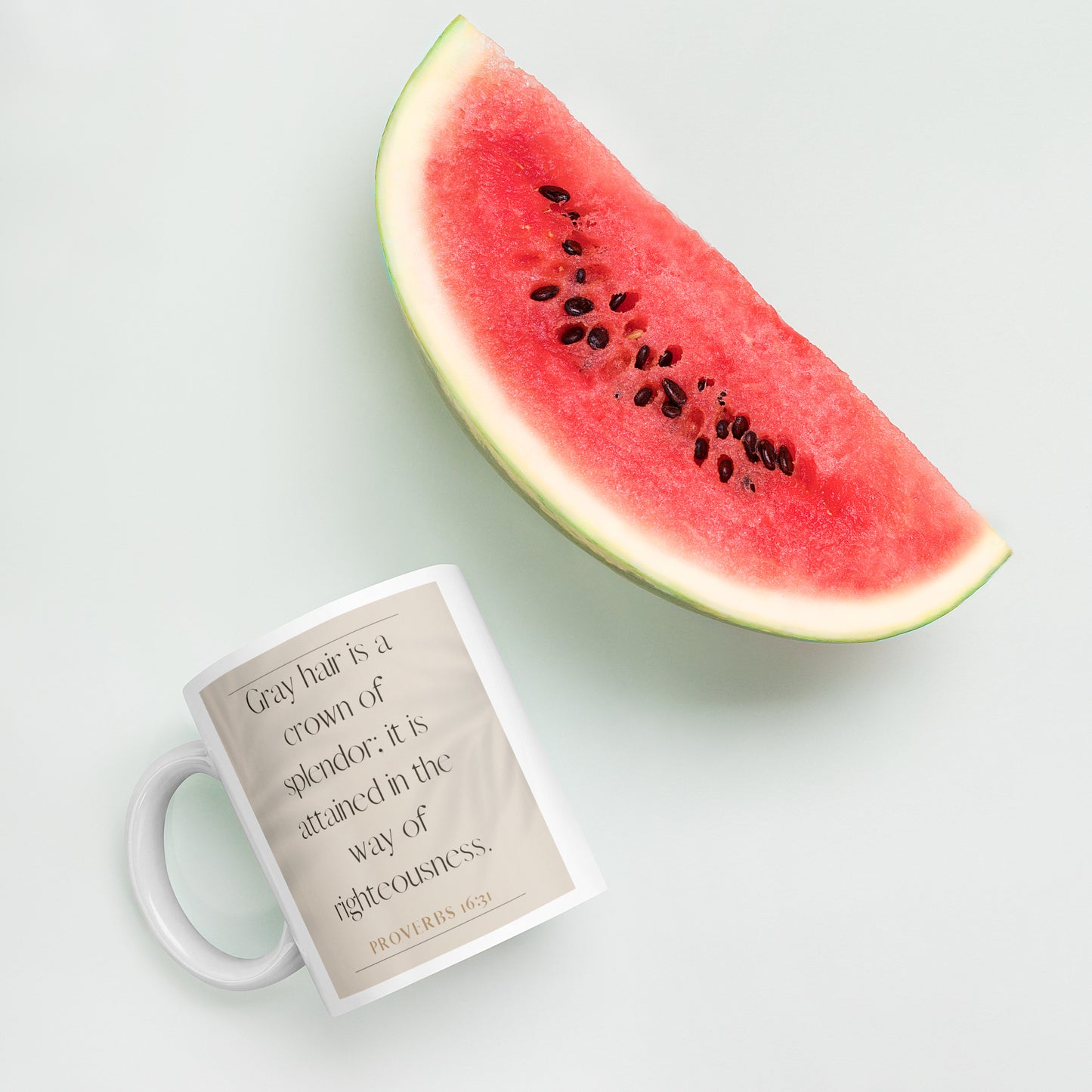 Proverbs 16:31 Elegant White glossy mug