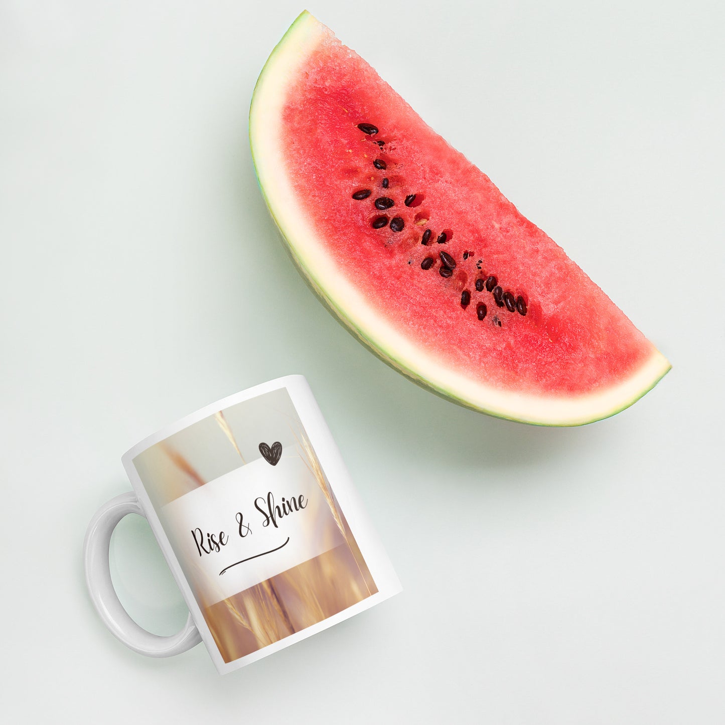 Rise & Shine White glossy mug