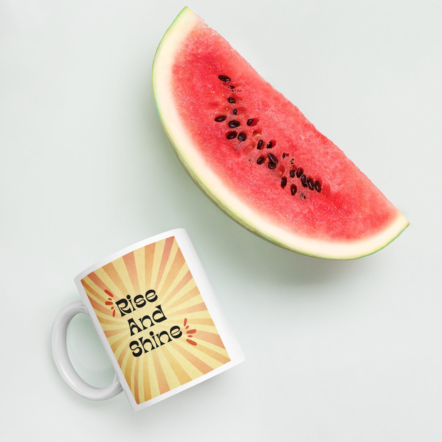 Rise & Shine Hippy White glossy mug