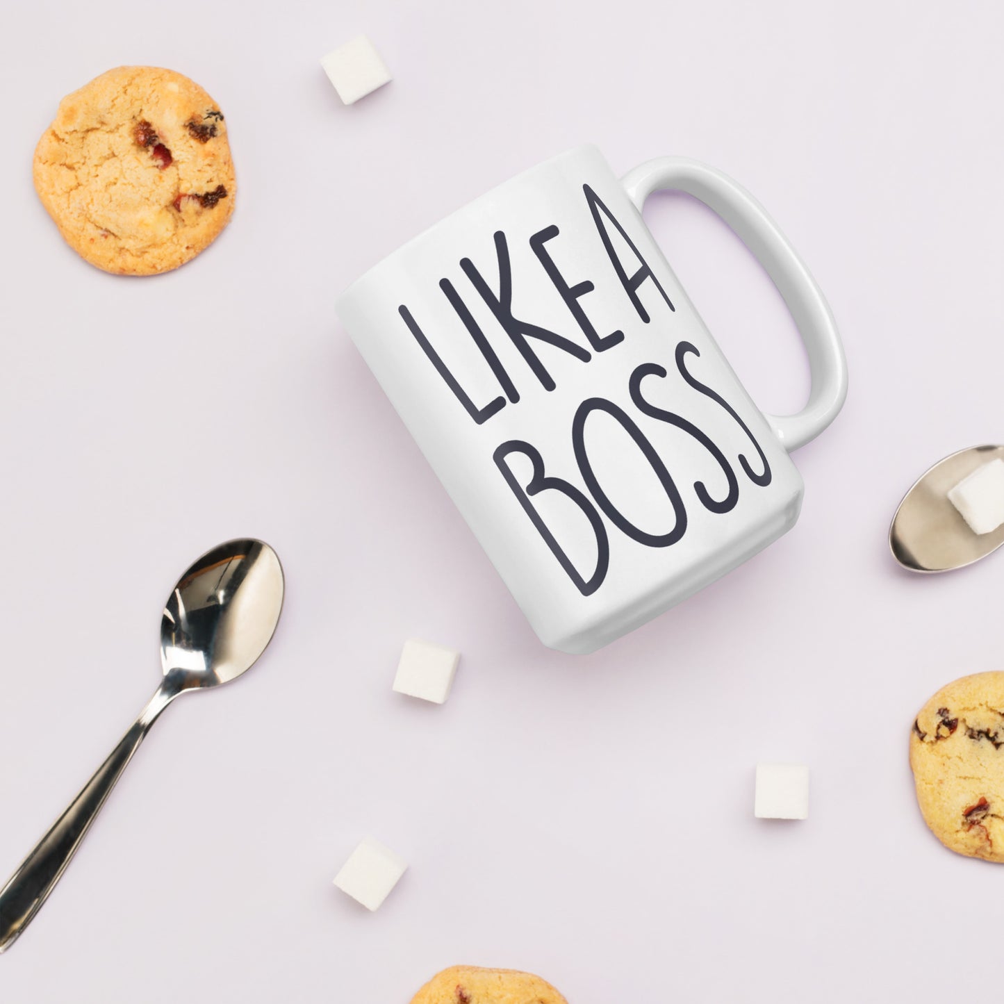 Like a Boss White glossy mug