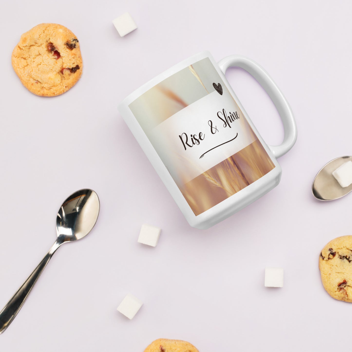 Rise & Shine White glossy mug