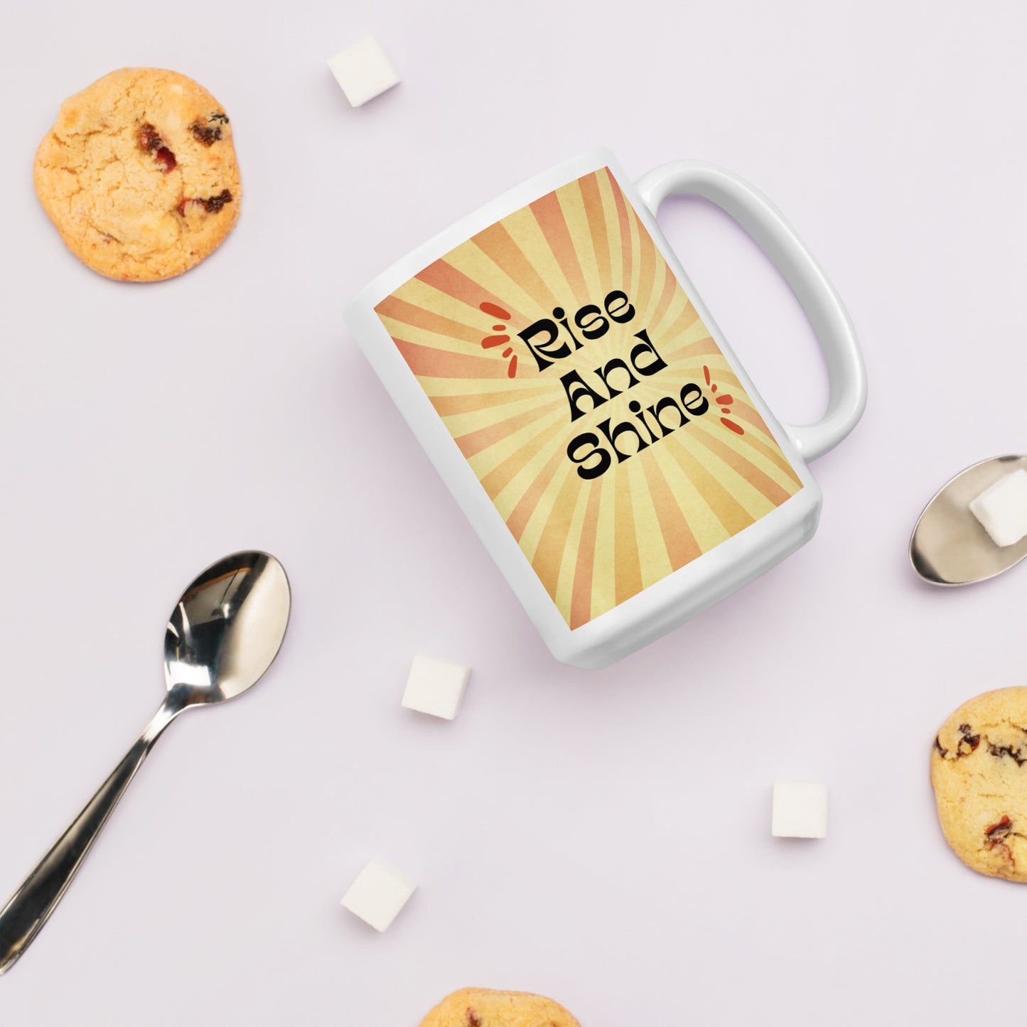 Rise & Shine Hippy White glossy mug