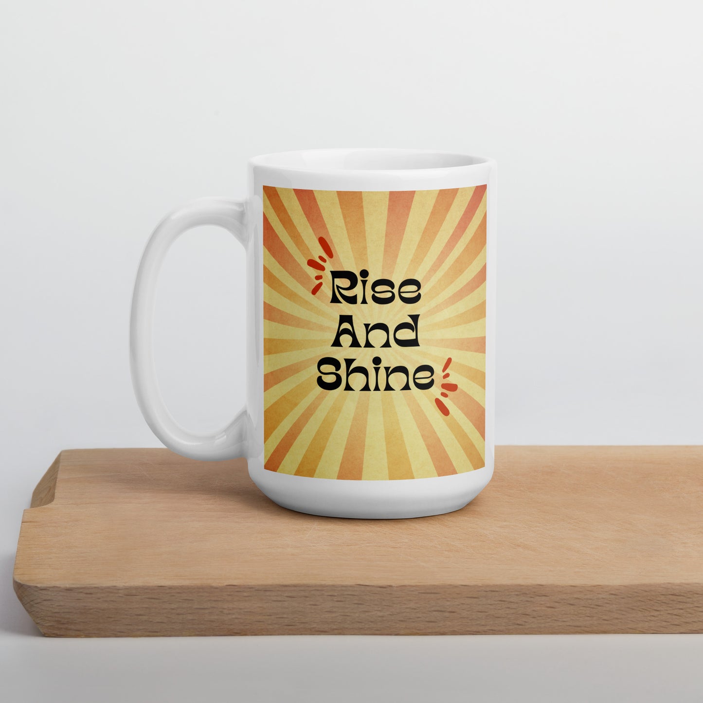 Rise & Shine Hippy White glossy mug