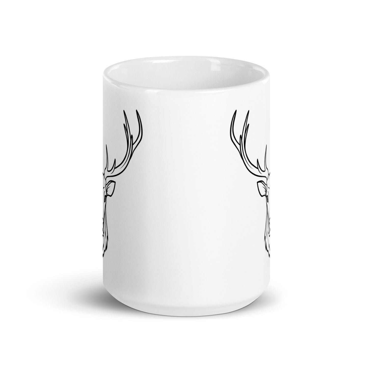 Antler White glossy mug