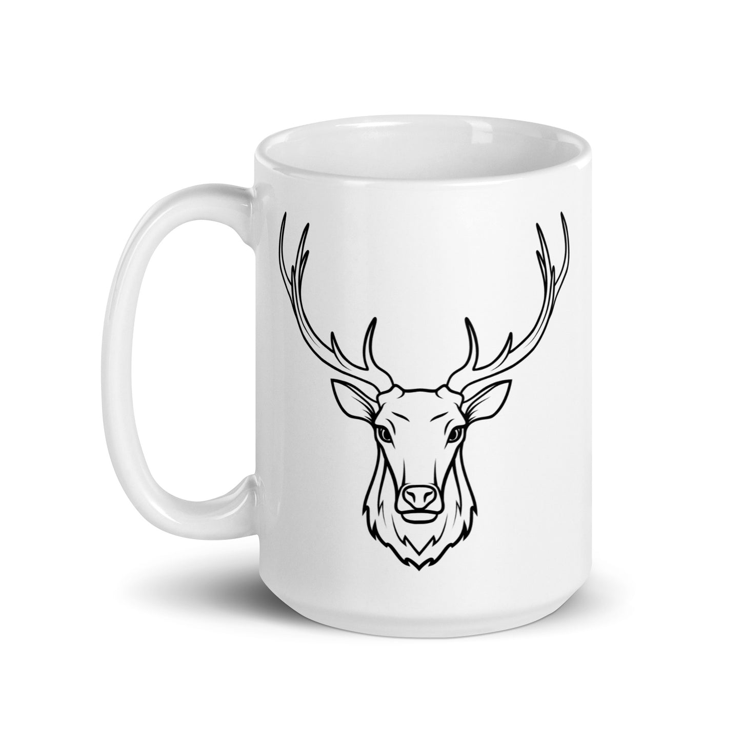 Antler White glossy mug