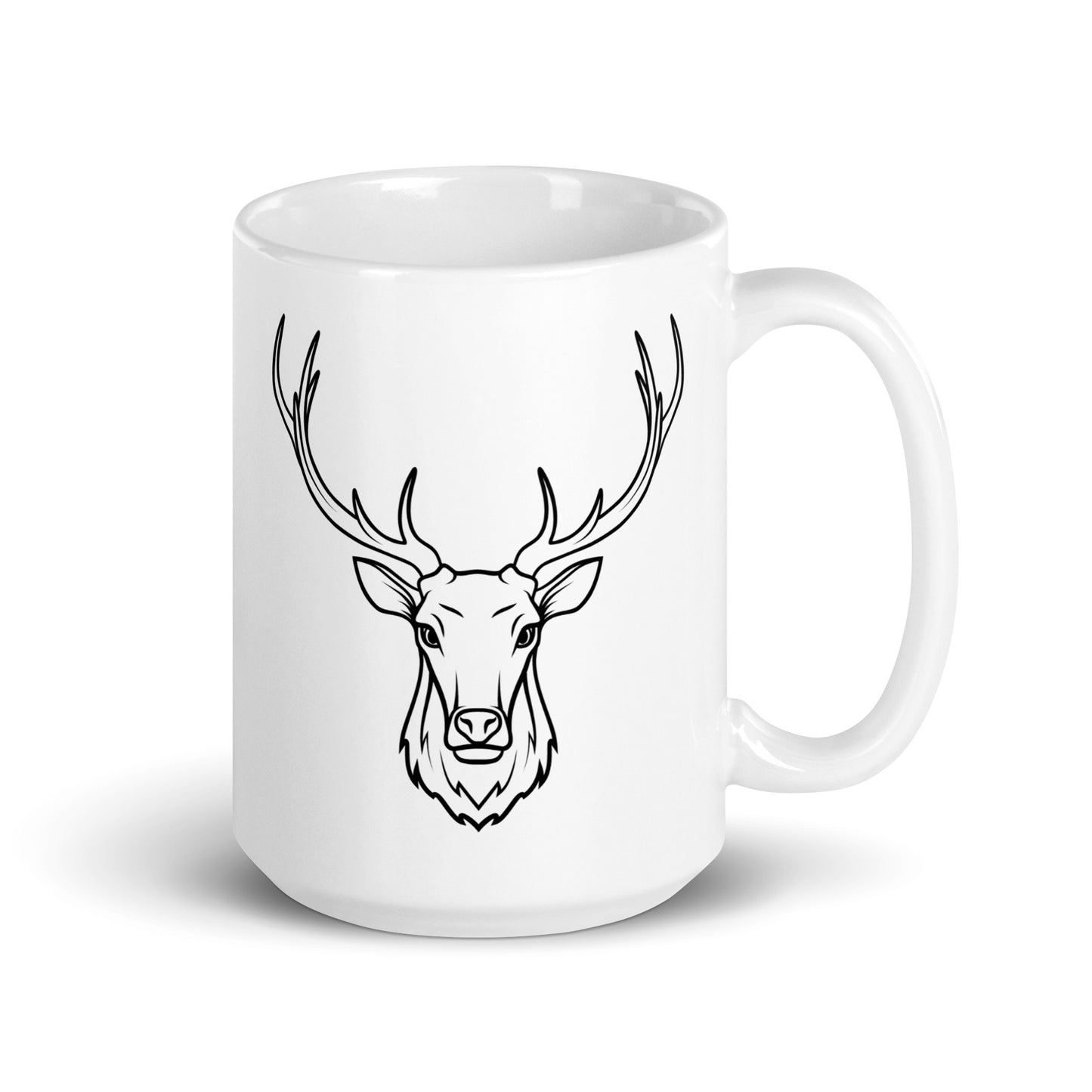 Antler White glossy mug