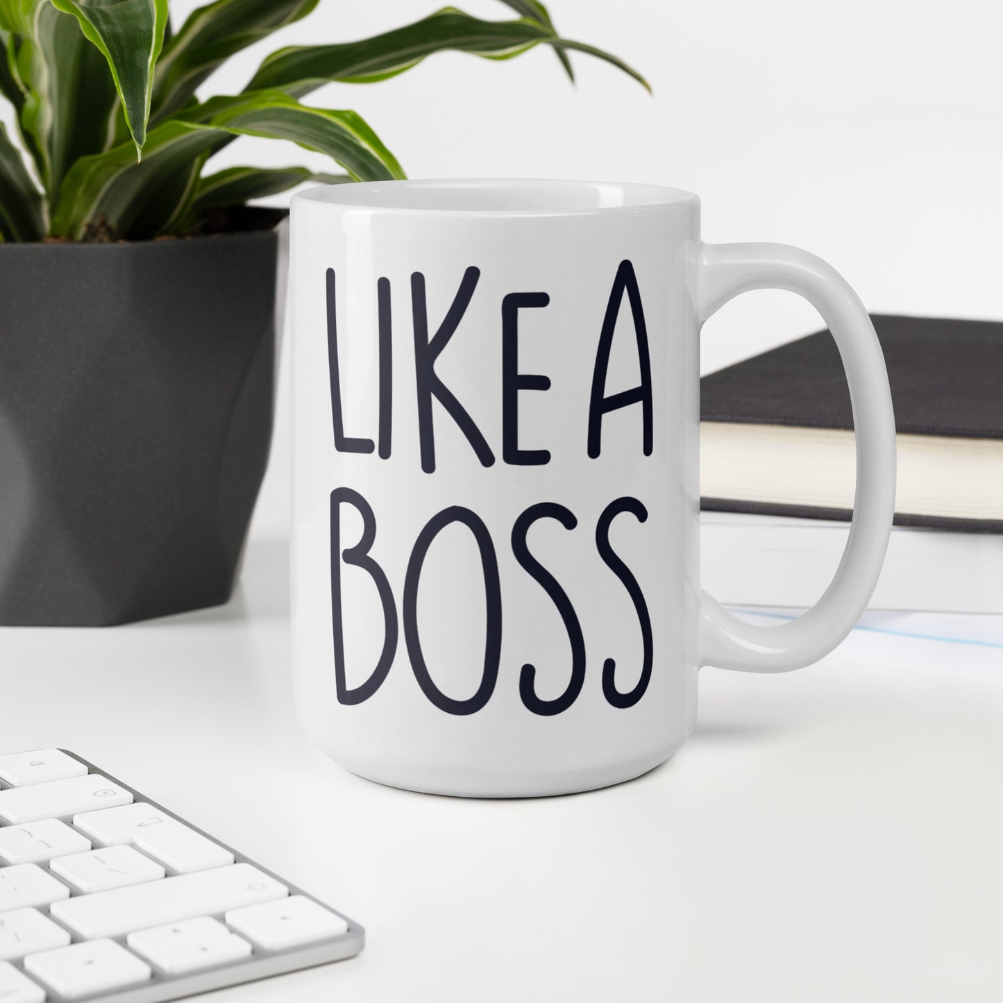 Like a Boss White glossy mug