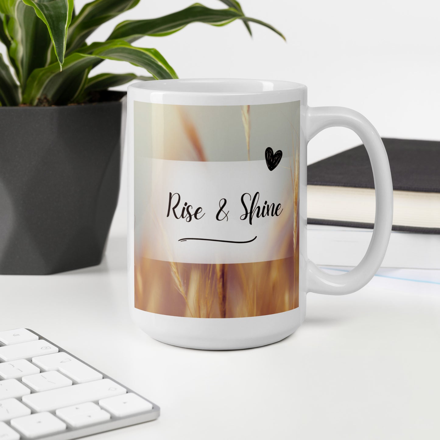 Rise & Shine White glossy mug
