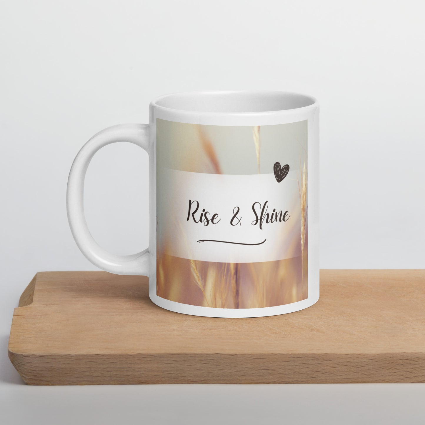 Rise & Shine White glossy mug