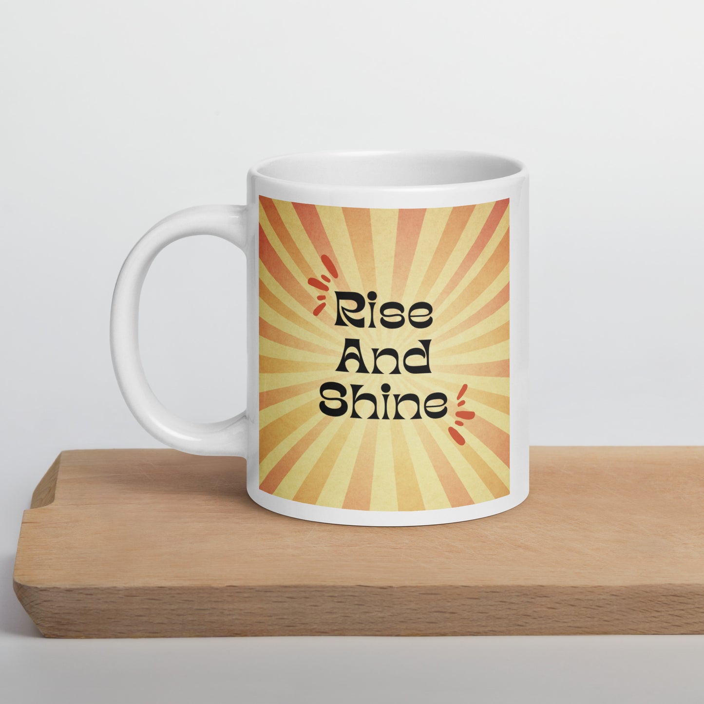 Rise & Shine Hippy White glossy mug