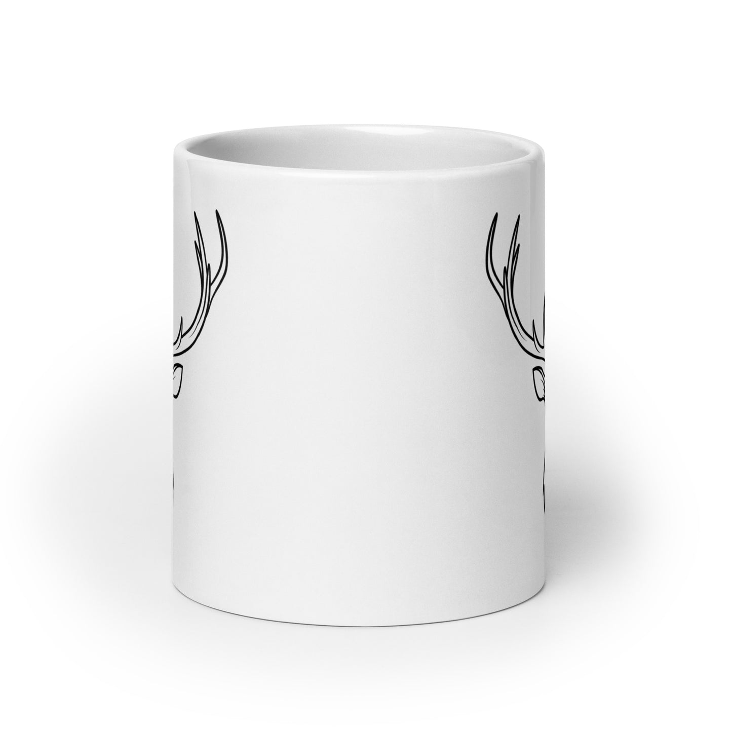 Antler White glossy mug