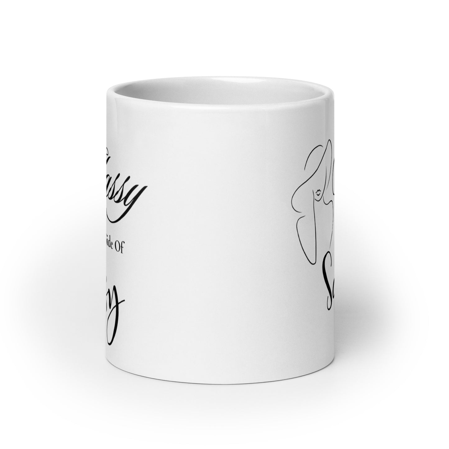 Classy with a side of Sassy Lady with Hat White glossy mug