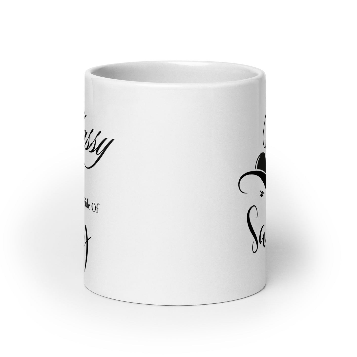 Classy with a side of Sassy White glossy mug