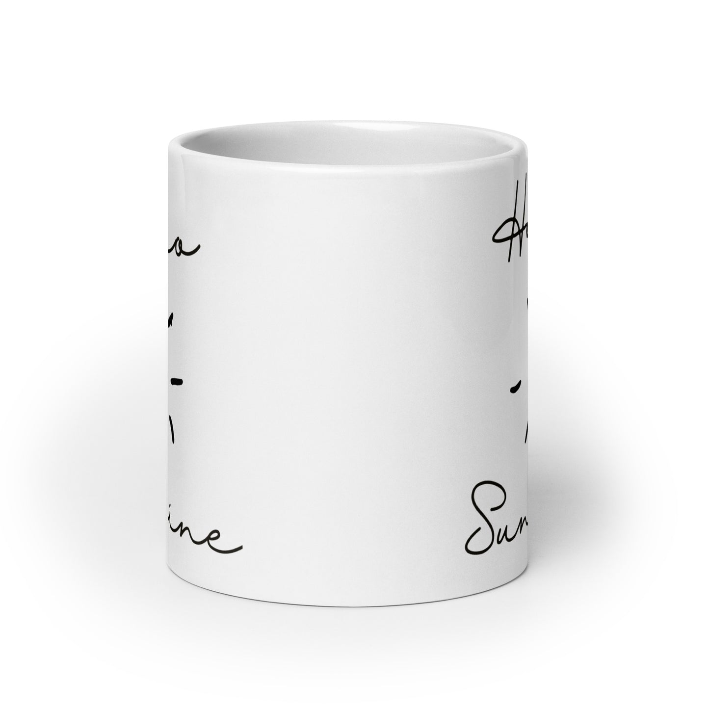 Hello Sunshine Happy White glossy mug