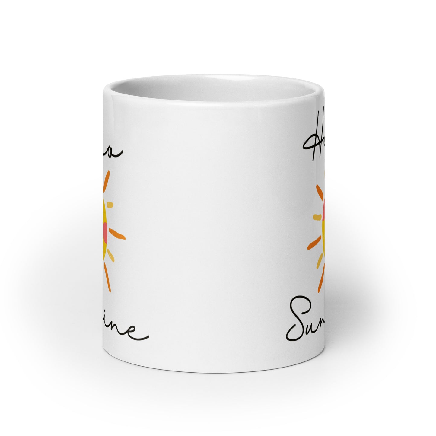 Hello Sunshine Sun White glossy mug