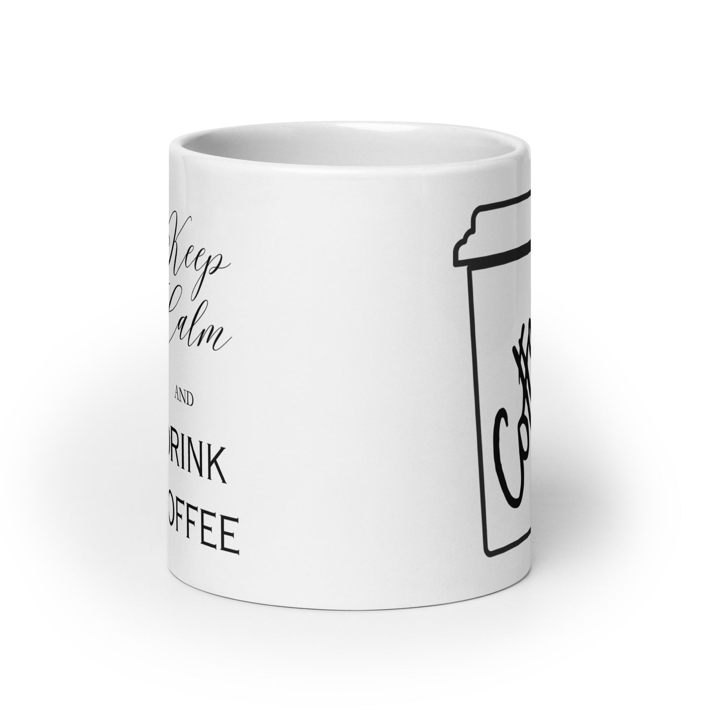 Keep Calm and Drink Coffee Bold White glossy mug