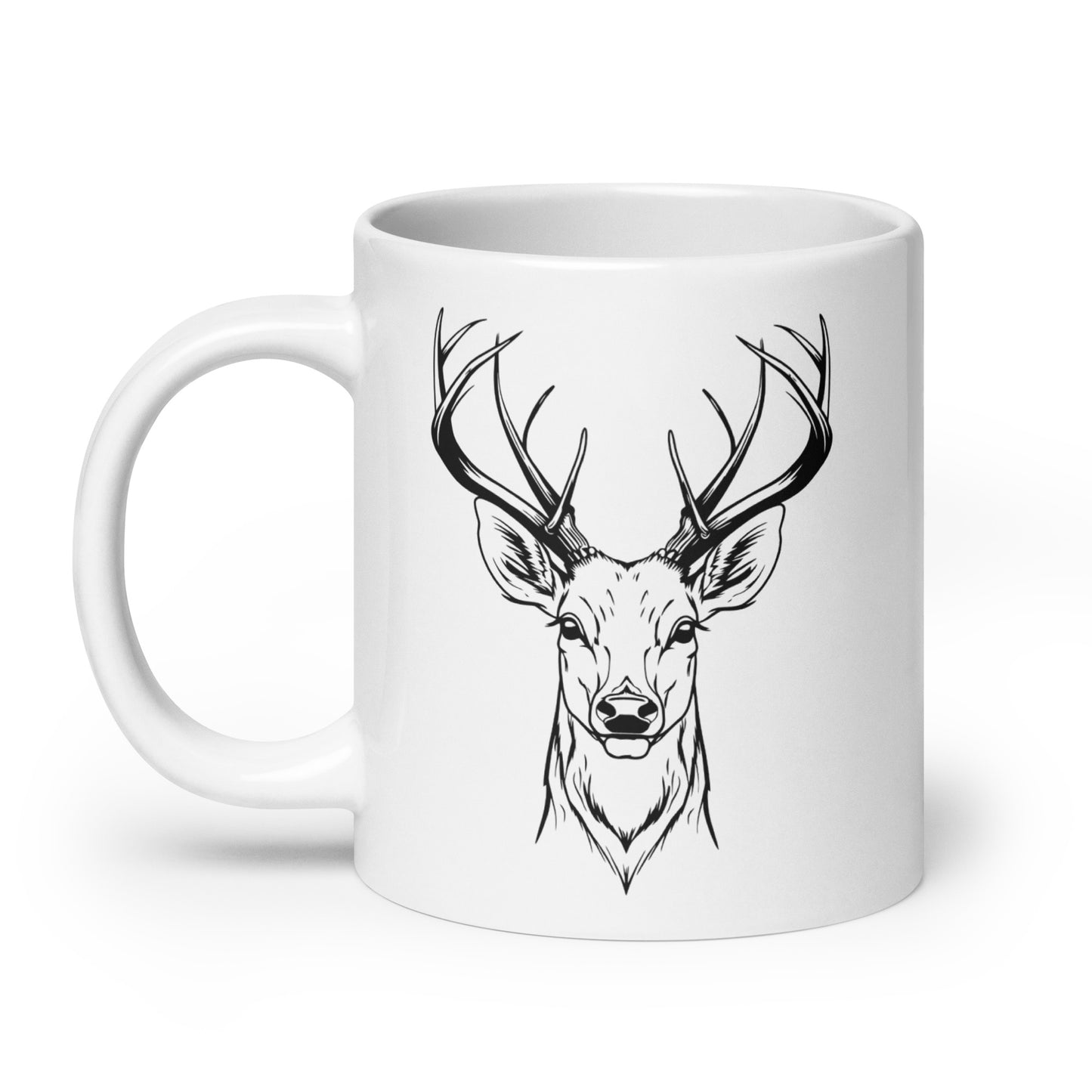 Antler Stud White glossy mug