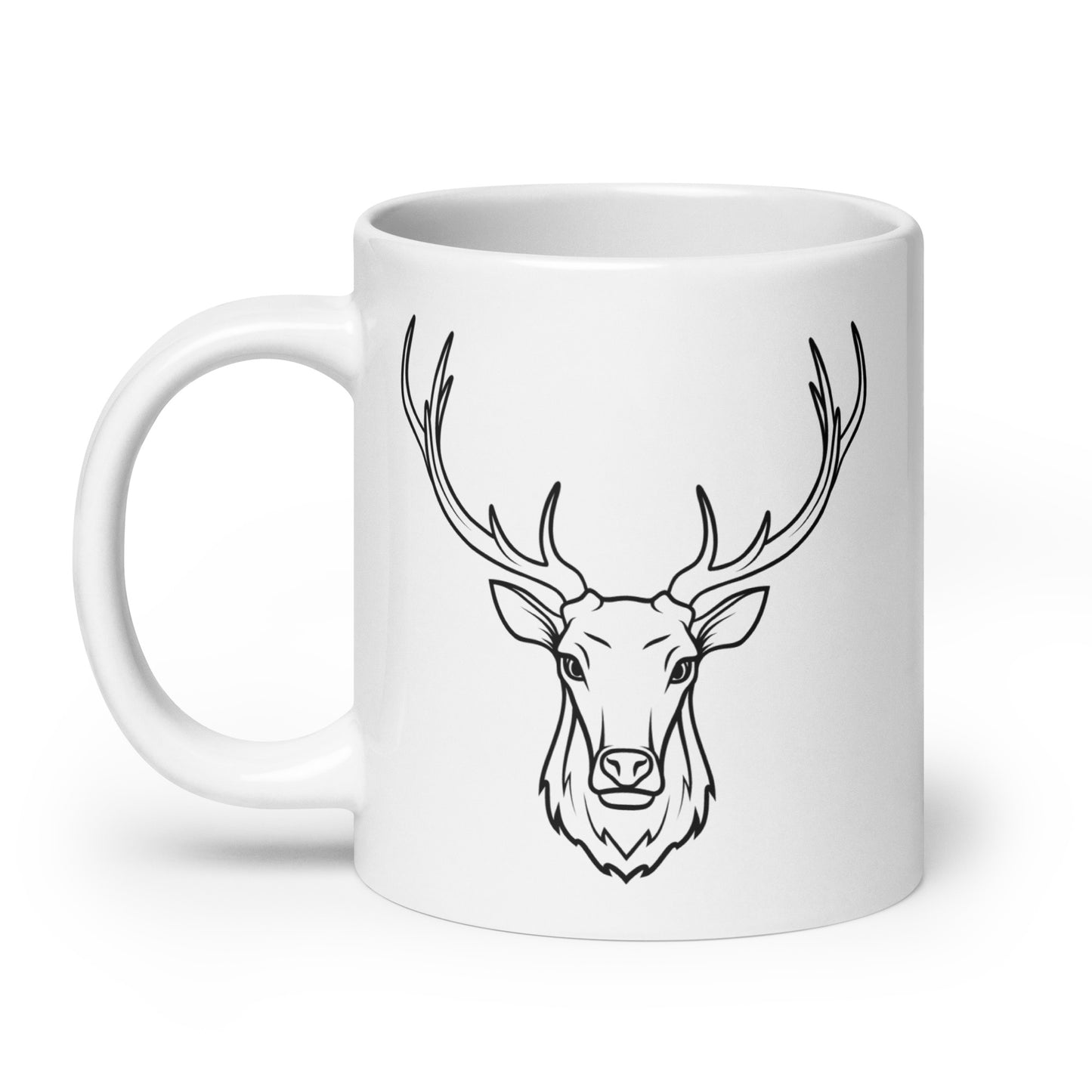 Antler White glossy mug