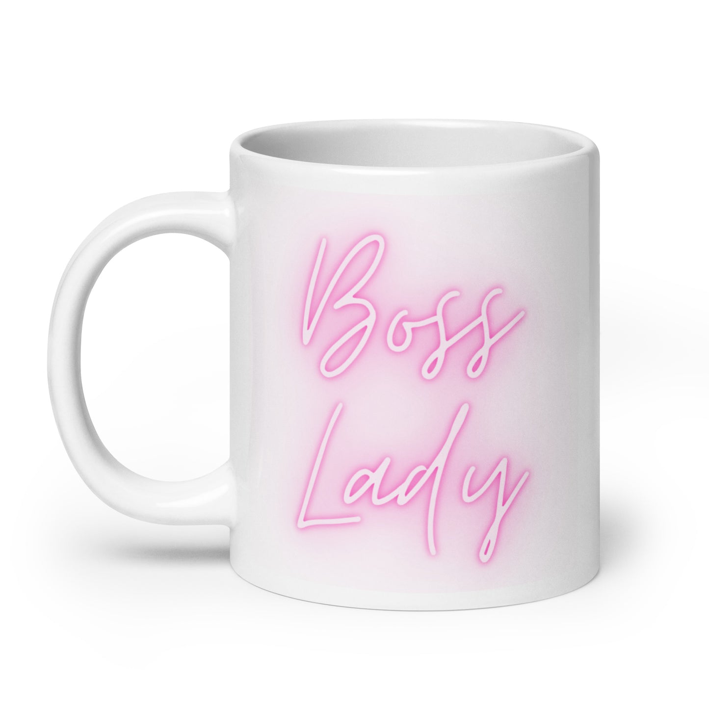 Boss Lady Pink White glossy mug